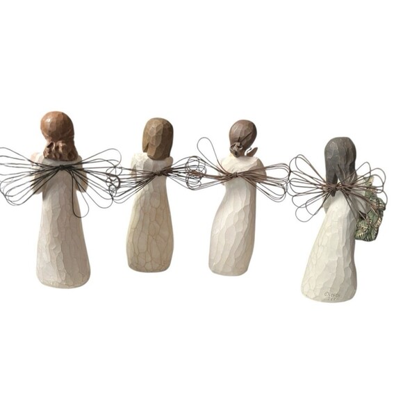 4 Willow Tree Angel Figurines Winter Summer Bright Star Sign for Love - Picture 2 of 2